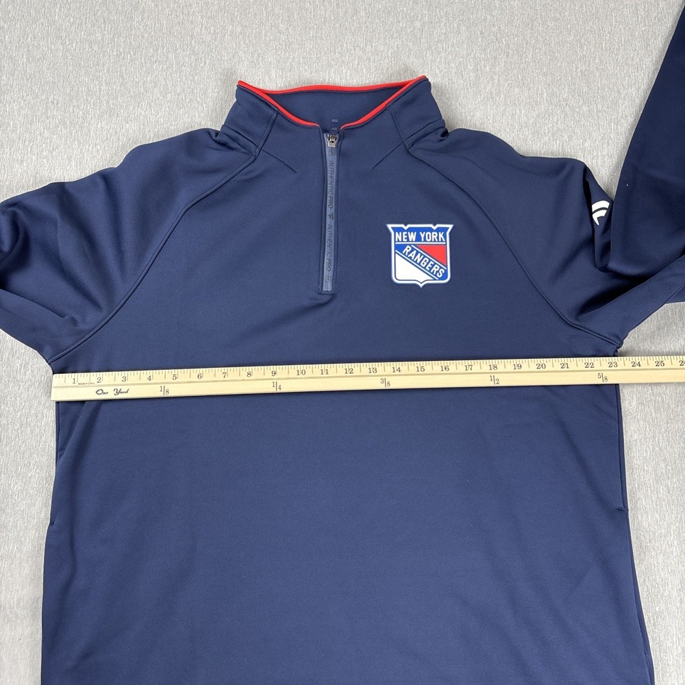 New York Rangers‎ Fanatics Authentic Pro Rink Raglan Quarter-Zip Pullover- Large - Picture 10 of 16